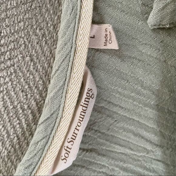 Soft Surroundings Sage Green Notched Neck Tunic L - Picture 5 of 6
